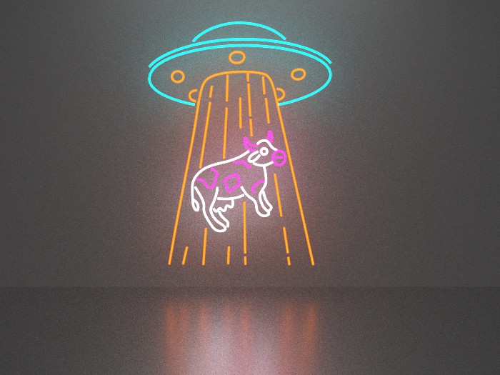 Second Life Marketplace Flying saucer neon sign Full Permission